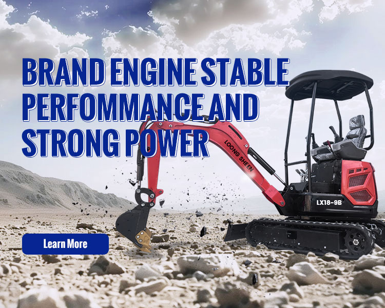 Loongsheen mini excavator digger with stable engine power and reinforced rubber tracks