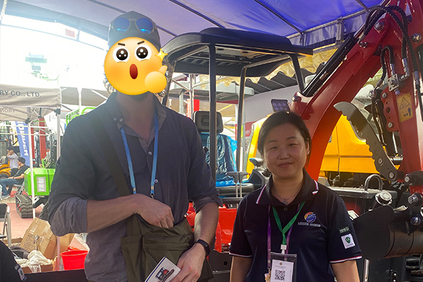 Loongsheen mini excavator digger on display at international machinery expo
