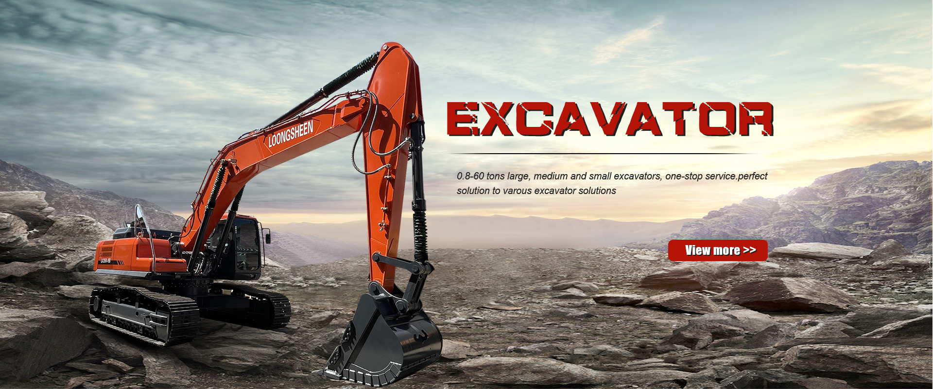 Loongsheen excavator digger 0.8-60 ton models for construction and earthmoving