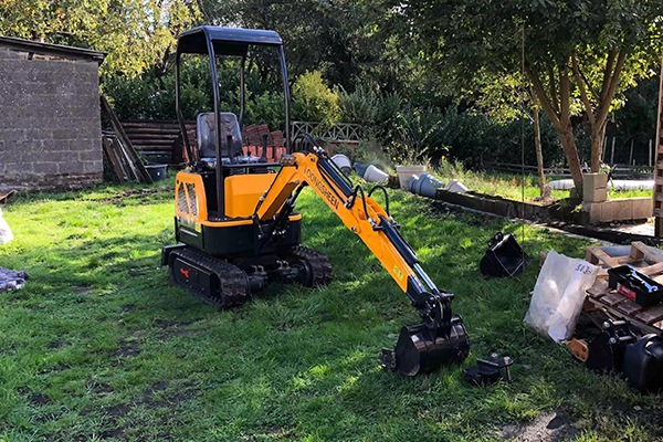 Mini excavator for garden landscaping digging and small jobsite earthmoving